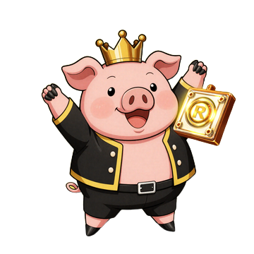 Buzzer-Sempai in Siegerpose mit Goldm&uuml;nzen und leuchtender Slot-Walze f&uuml;r Slots-Bonus-Aktivierung