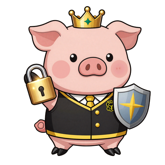 Buzzer-Sempai als Datenw&auml;chter mit goldenem Schloss f&uuml;r DSGVO-Datenschutz
